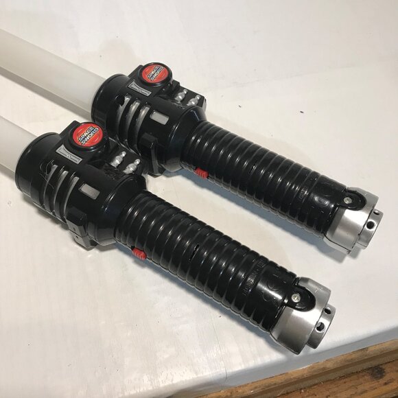 Space Sword Battle Lightsaber Toy Lights-Up Blades & Sounds 26 Inches Set of 2 - Picture 2 of 9